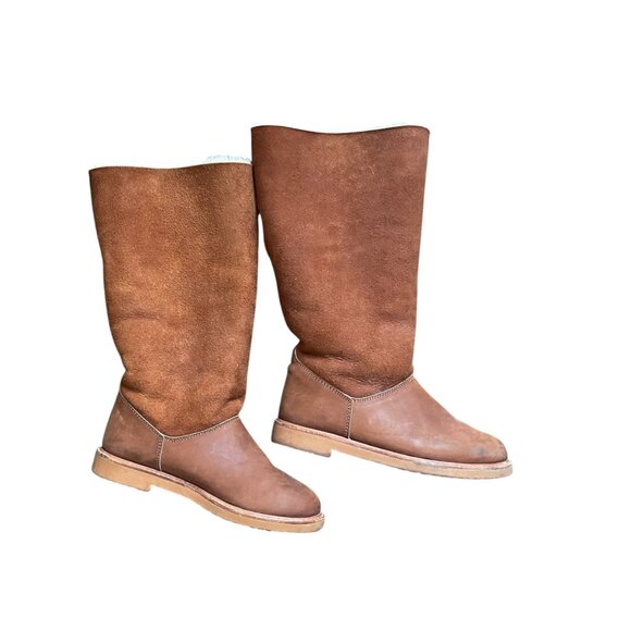 Bohemian Suede Sherpa Boots Flats 8 - Picture 2 of 5